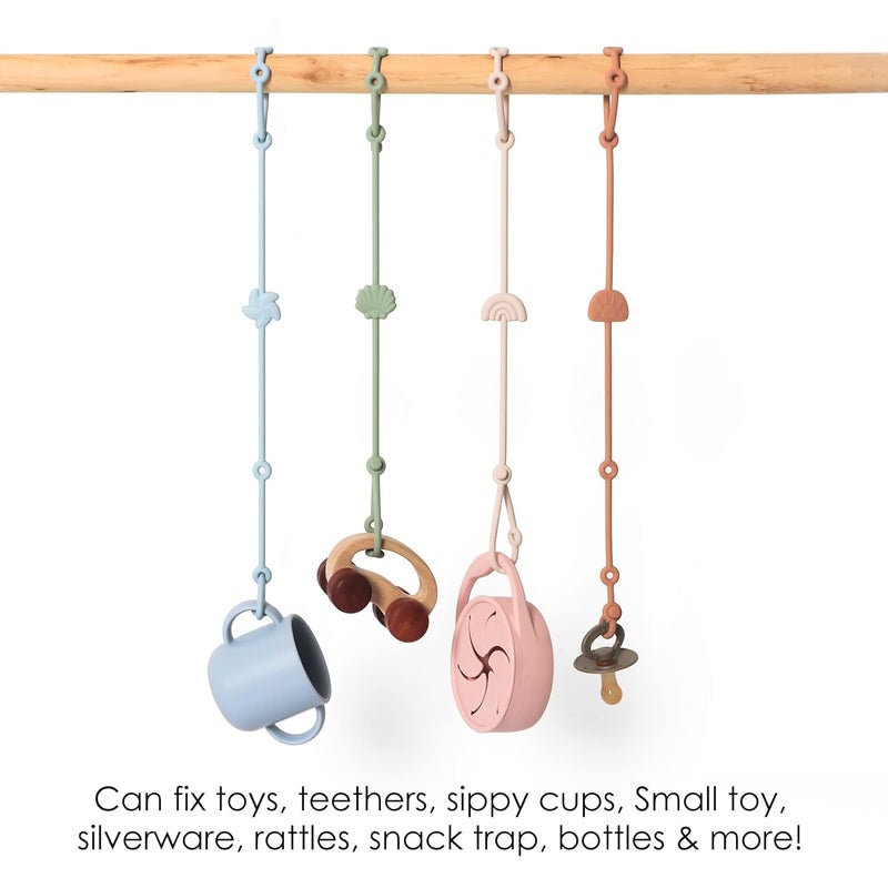 Andy Bear Store Toy Straps for Baby Toy Safety Straps Silicone High Chair Toys Straps Toddler Bottle Straps for Strollers, High Chair, Cribs, Car Seat, Stroller Accessories, Baby Pacifier Clip-Sage - Image 2